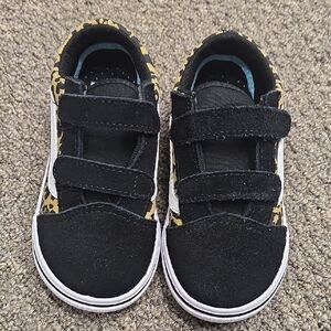 Vans Black and Yellow Slip-On Sneakers with Elastic Panels